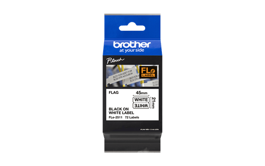 Original Brother FLe-2511 tape - sort på hvid, 21 mm bred 3
