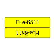 Brother original FLe6511 flagg tape i fast format - sort på gul, 21 mm bred