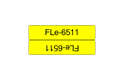 Alkuperäinen Brother FLe6511 -muotoonleikattu tarranauha - musta teksti keltaisella pohjalla,  21 mm