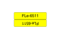 Original Brother FLe-6511-tape - sort på gul, 21 mm bred