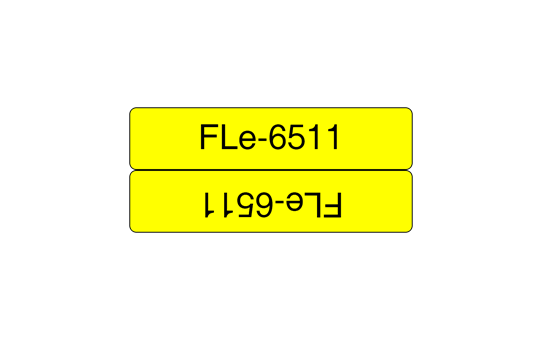 Casetă cu etichete pretăiate Brother FLe-6511 - negru pe galben, dimensiunea de 45mm x  21mm