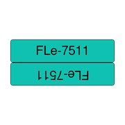 Etykiety cięte FLe-7511 firmy Brother - czarny nadruk na zielonym tle, 21mm szerokości