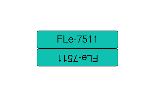 Cassette de ruban d'étiquettes prédécoupées Brother FLe-7511 noir sur vert, largeur 21mm