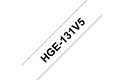 Genuine Brother HGe-131V5 Labelling Tape Cassette – Black on Clear, 12mm wide