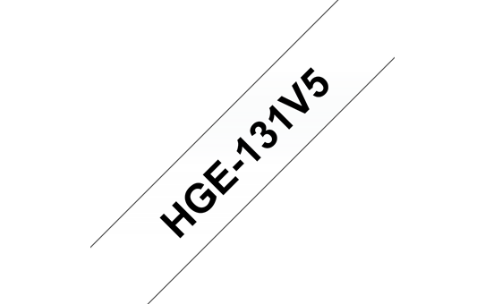 Original Brother HGe131V5 høykvalitets merketape  – sort på klar, 12 mm bred