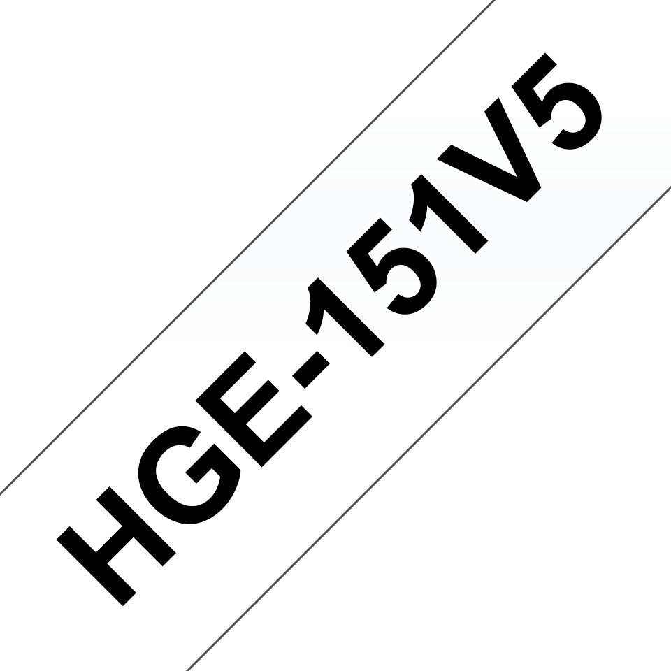 Originální štítek Brother HGe-151V5 - černá na čiré, 24 mm šířka