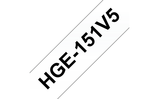 Brother HGe151V5 laminerad High Grade tape, svart på genomskinlig, 24 mm