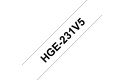 Cassette à ruban pour étiqueteuse HGe-231V5 Brother originale – Noir sur blanc, 12 mm de large