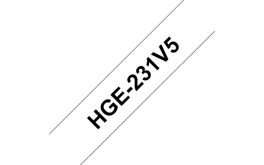 Casetă cu bandă originlă Brother HGe-231V5 – negru pe alb, lățime de 12mm