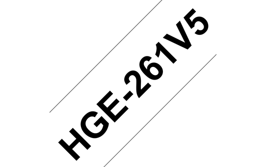 Genuine Brother HGE-261V5 Labelling Tape Cassette – Black on White, 36mm wide