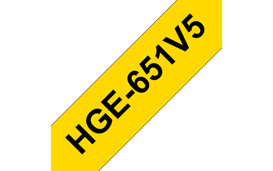 Eredeti Brother HGe-651V5 szalag – Sárga alapon fekete, 24mm széles