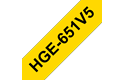 Alkuperäinen Brother HGe651V5 -suurnopeustarra – musta teksti/keltainen pohja, 24 mm