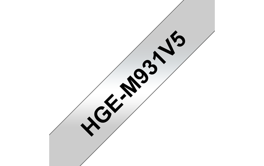 Eredeti Brother HGe-M931V5 szalag –Ezüst alapon fekete, 12mm széles