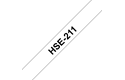 Genuine Brother HSe-211 Heat Shrink Tube Tape Cassette – Black on White, 5.8mm wide