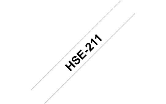 Brother original HSe211 krympestrømpe - sort på hvit, 5,8 mm bred