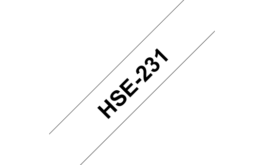 Brother HSe231 original krympslang, svart på vit, 11,7 mm