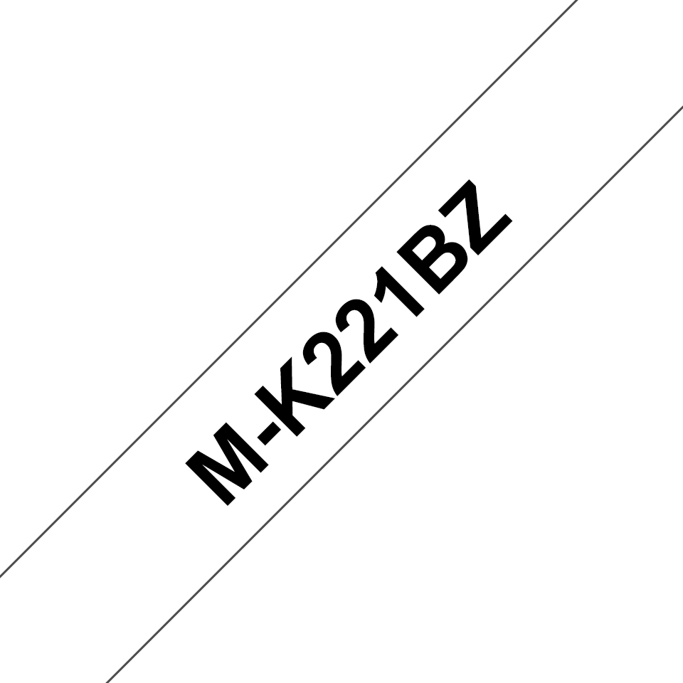 Cassetta nastro per etichettatura originale Brother M-K221BZ – Nero su bianco, 9 mm di larghezza