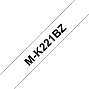 Oryginalna taśma MK-221BZ firmy Brother – czarny nadruk na białym tle, 9mm szerokości
