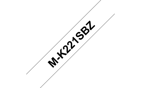 Cassette à ruban pour étiqueteuse M-K221SBZ Brother originale – Noir sur blanc, 9 mm de large