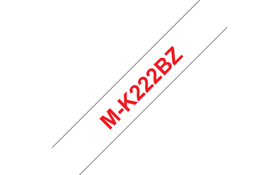 Originele Brother M-K222BZ niet-gelamineerd labeltape – rood op wit, breedte 9 mm