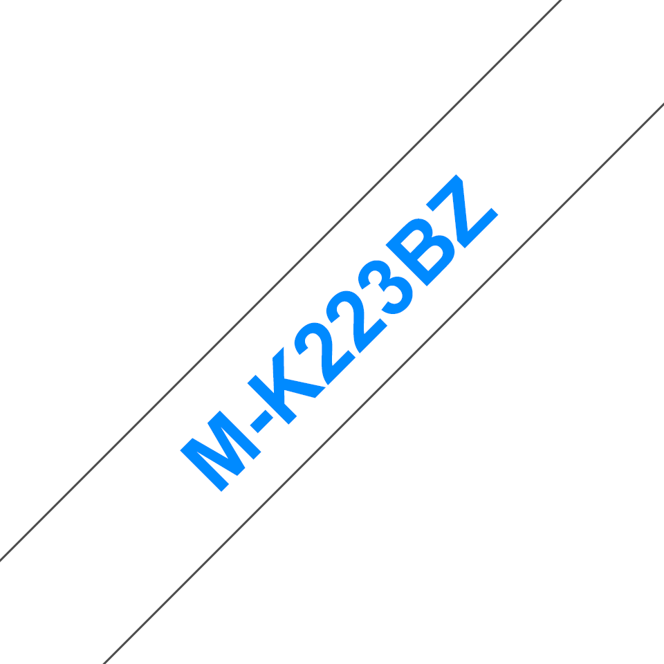 Genuine Brother M-K223BZ Labelling Tape Cassette – Blue on White, 9mm wide