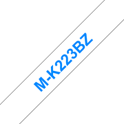 Originele Brother M-K223BZ niet-gelamineerd labeltape – blauw op wit, breedte 9 mm