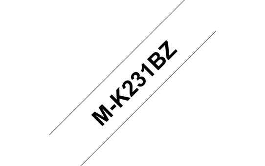 Genuine Brother M-K231BZ Labelling Tape – Black on White, 12mm wide