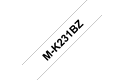 Originele Brother M-K231BZ niet-gelamineerd labeltape – zwart op wit, breedte 12 mm