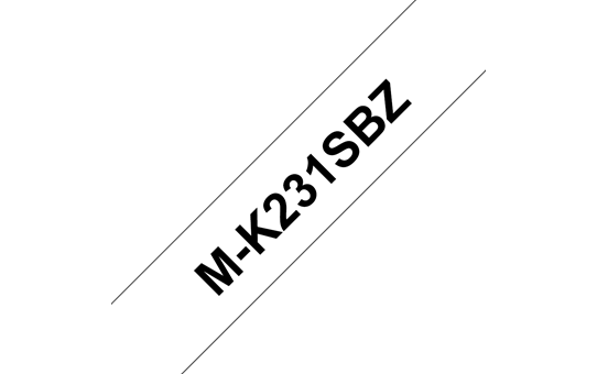 Cassette à ruban pour étiqueteuse M-K231SBZ Brother originale – Noir sur blanc, 12 mm de large