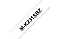 Cassette à ruban pour étiqueteuse M-K231SBZ Brother originale – Noir sur blanc, 12 mm de large