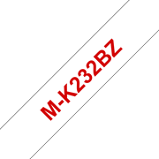 Originele Brother M-K232BZ niet-gelamineerd labeltape – rood op wit, breedte 12 mm