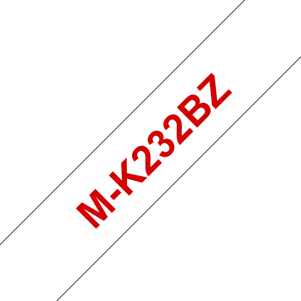 Brother MK232BZ original M-tape, röd på vit, 12 mm 