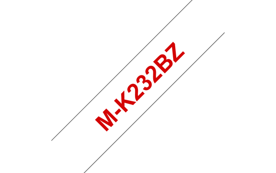 Genuine Brother M-K232BZ Labelling Tape Cassette – Red on White, 12mm wide