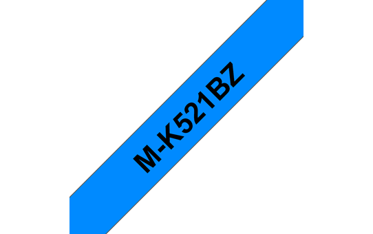 Originele Brother M-K521BZ niet-gelamineerd labeltape – zwart op blauw, breedte 9 mm