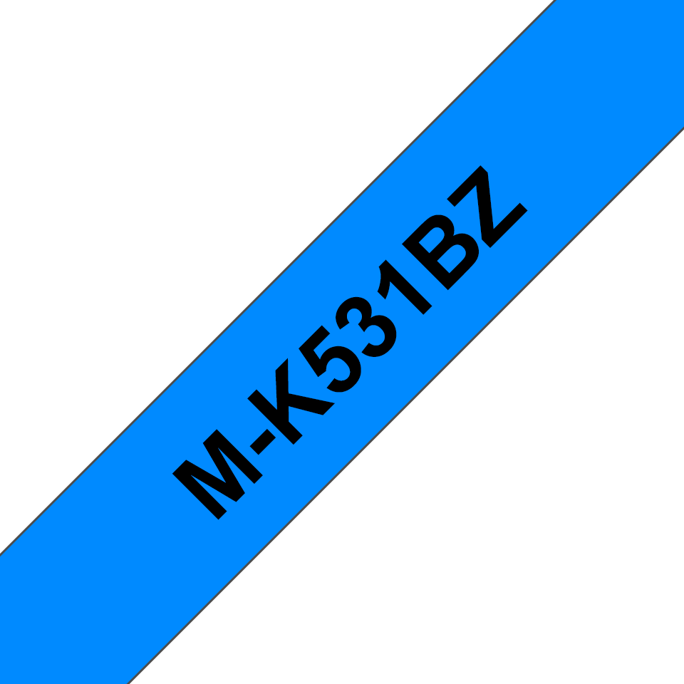 Genuine Brother M-K531BZ Labelling Tape Cassette – Black on Blue, 12mm wide