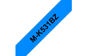 Originele Brother M-K531BZ niet-gelamineerd labeltape – zwart op blauw, breedte 12 mm
