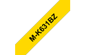Genuine Brother M-K631BZ Labelling Tape Cassette – Black on Yellow, 12mm wide