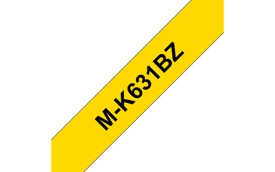 Genuine Brother M-K631BZ Labelling Tape Cassette – Black on Yellow, 12mm wide