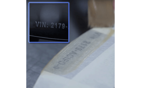 Brother Pro Tape STe-141 Schablonenband – weiß auf transparent 3