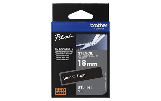 Eredeti Brother STe-141 stencil szalag – Fehér alapon fekete, 18mm széles 4