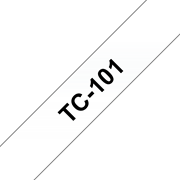 Oryginalna taśma do etykietowania Brother TC-101 – czarny nadruk na przezroczystym tle, szerokość 12mm