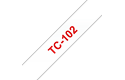 Original Brother TC102 merketape – rød på klar, 12 mm bred