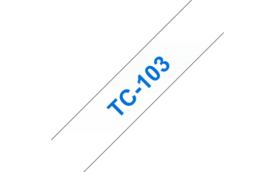 Cassette à ruban pour étiqueteuse TC-103 Brother originale – Bleu sur transparent, 12 mm de large