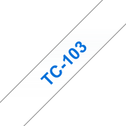 Originele Brother TC-103 label tapecassette – blauw op transparant, breedte 12 mm