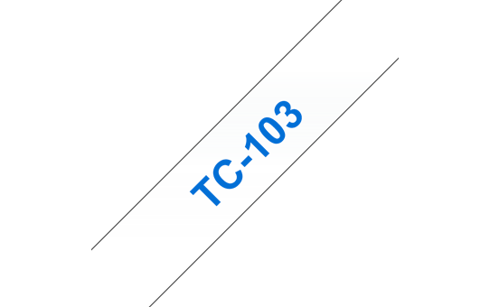 Originele Brother TC-103 label tapecassette – blauw op transparant, breedte 12 mm