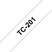 Originele Brother TC-201 label tapecassette – zwart op wit, breedte 12mm