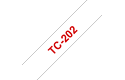 Alkuperäinen Brother TC202-tarranauha – Punainen teksti, valkoinen pohja, 12 mm