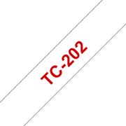 Originele Brother TC-202 label tapecassette – rood op wit, breedte 12 mm