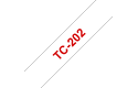 Original Brother TC202 merketape – rød på hvit, 12 mm bred