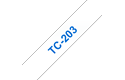 Brotherin alkuperäinen TC203-tarranauha – Sininen teksti, valkoinen pohja, 12 mm